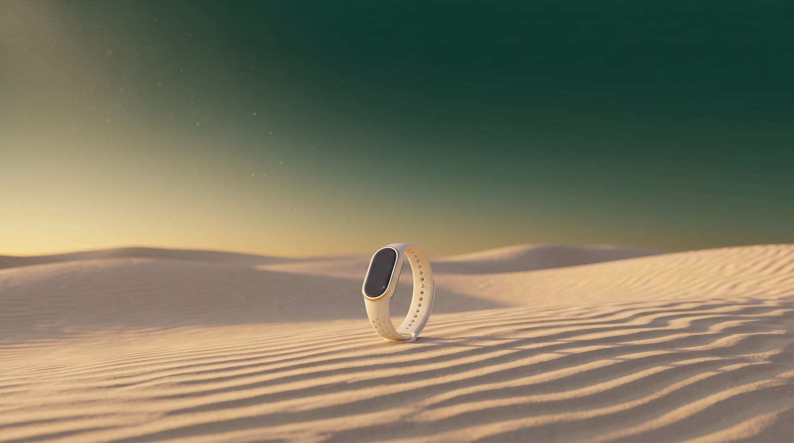 The Zill band resting on desert sand at golden hour
